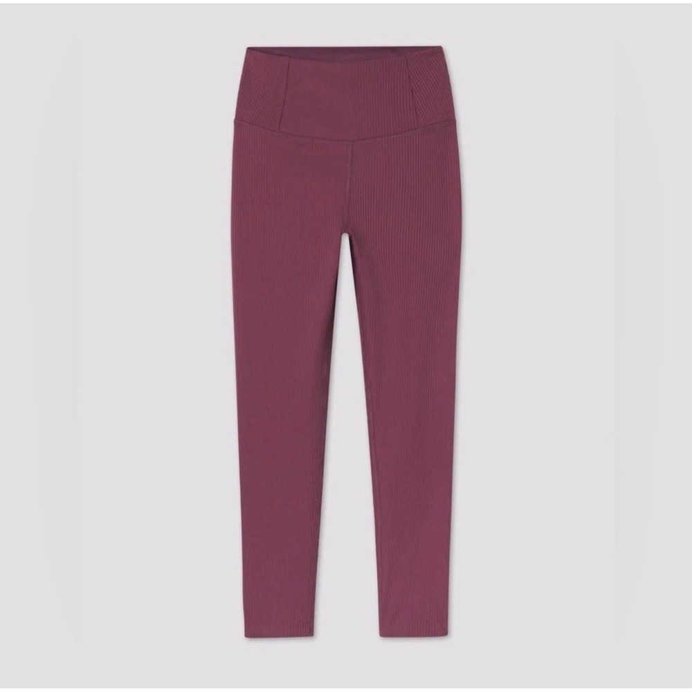 Girlfriend Collective Legging Medium RIB High Rise Pink Goji Stretchy‎ Yoga Gym